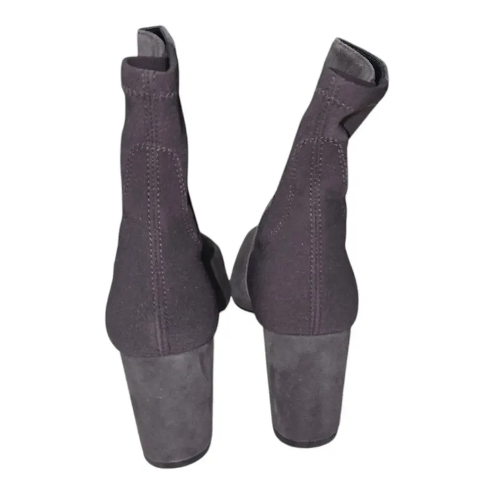 Stuart Weitzman Lonnie 75 Suede Booties, Slate Gray US 5.5 MSRP $575 New